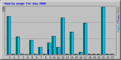Hourly usage for May 2008