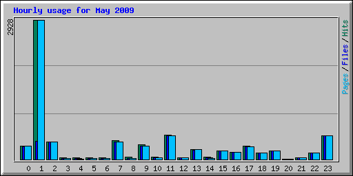 Hourly usage for May 2009