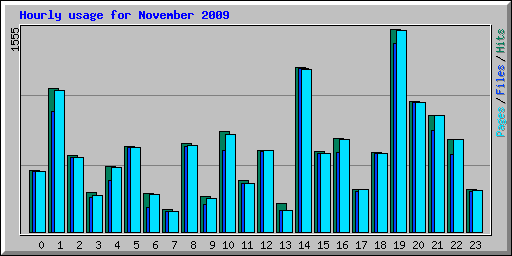 Hourly usage for November 2009