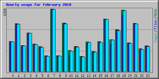Hourly usage for February 2010