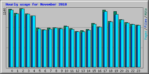 Hourly usage for November 2010