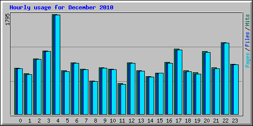 Hourly usage for December 2010