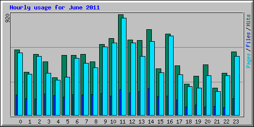Hourly usage for June 2011
